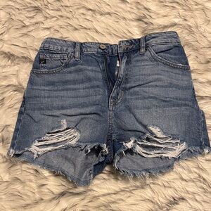 KanCan Classic Blue Distressed Jean Shorts